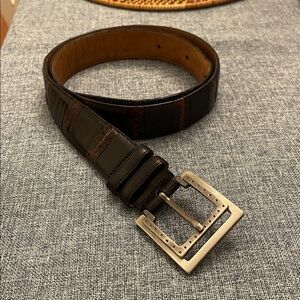 Johnston & Murphy black/ Brown belt made from genuine crocodile leather size 36